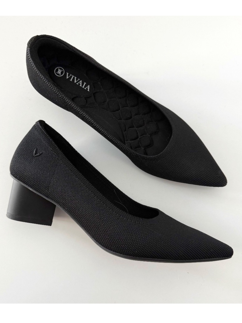 Vivaia • Tracy Pro Point Toe Knit Block Heels